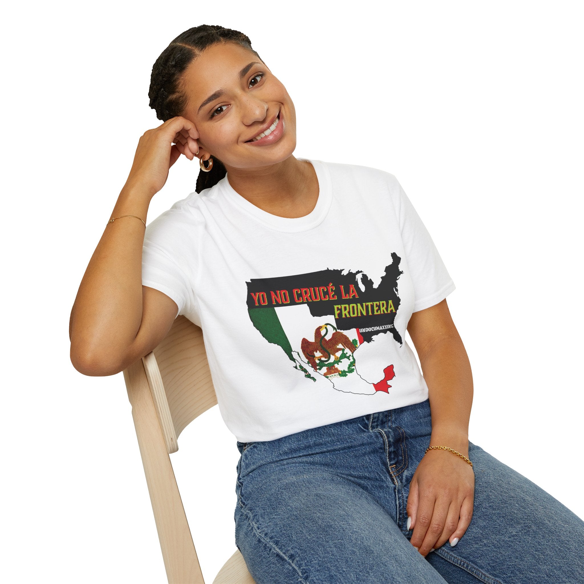 T-Shirt-Yo No Crucé La Frontera Vintage Flag/Bandera Antigua