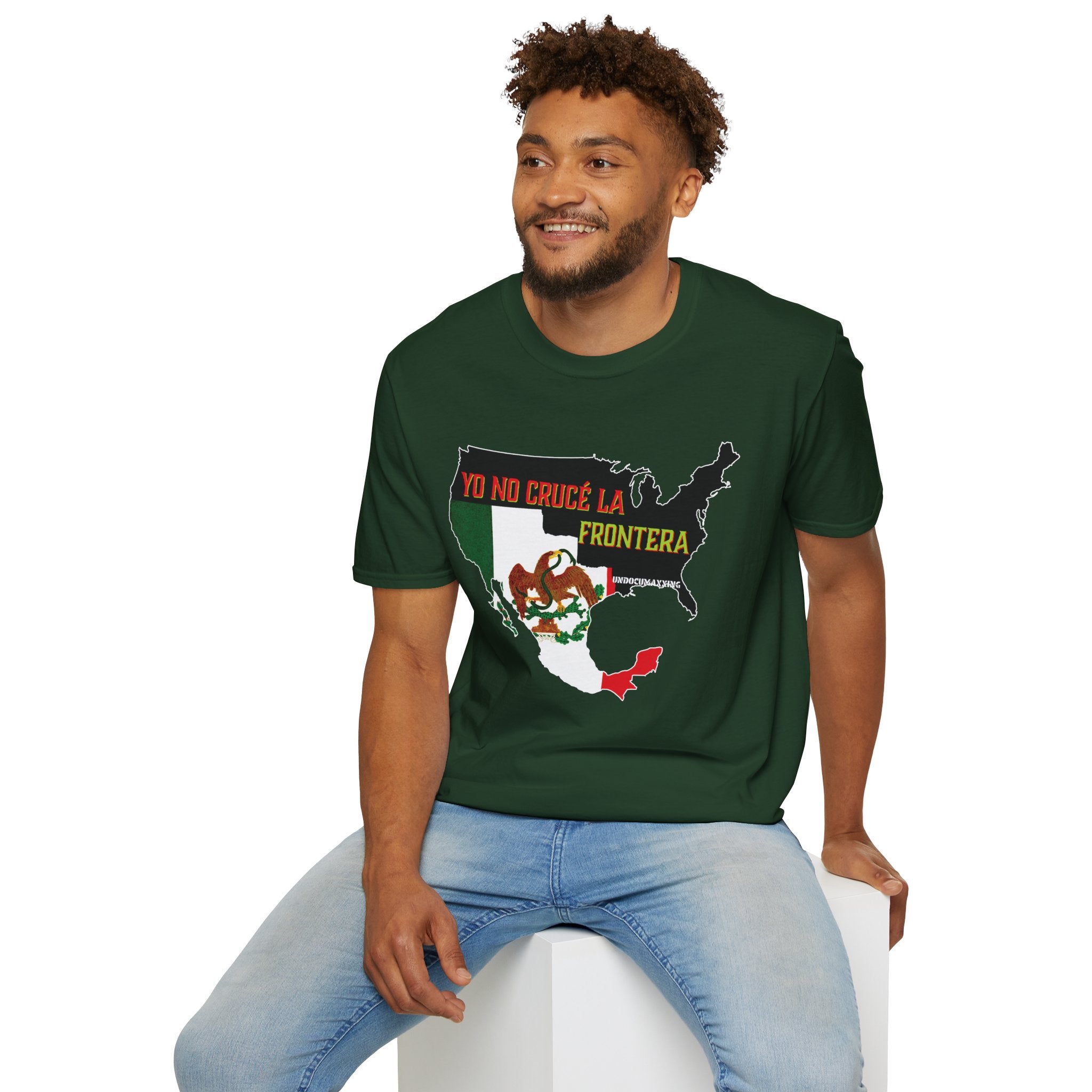 T-Shirt-Yo No Crucé La Frontera Vintage Flag/Bandera Antigua