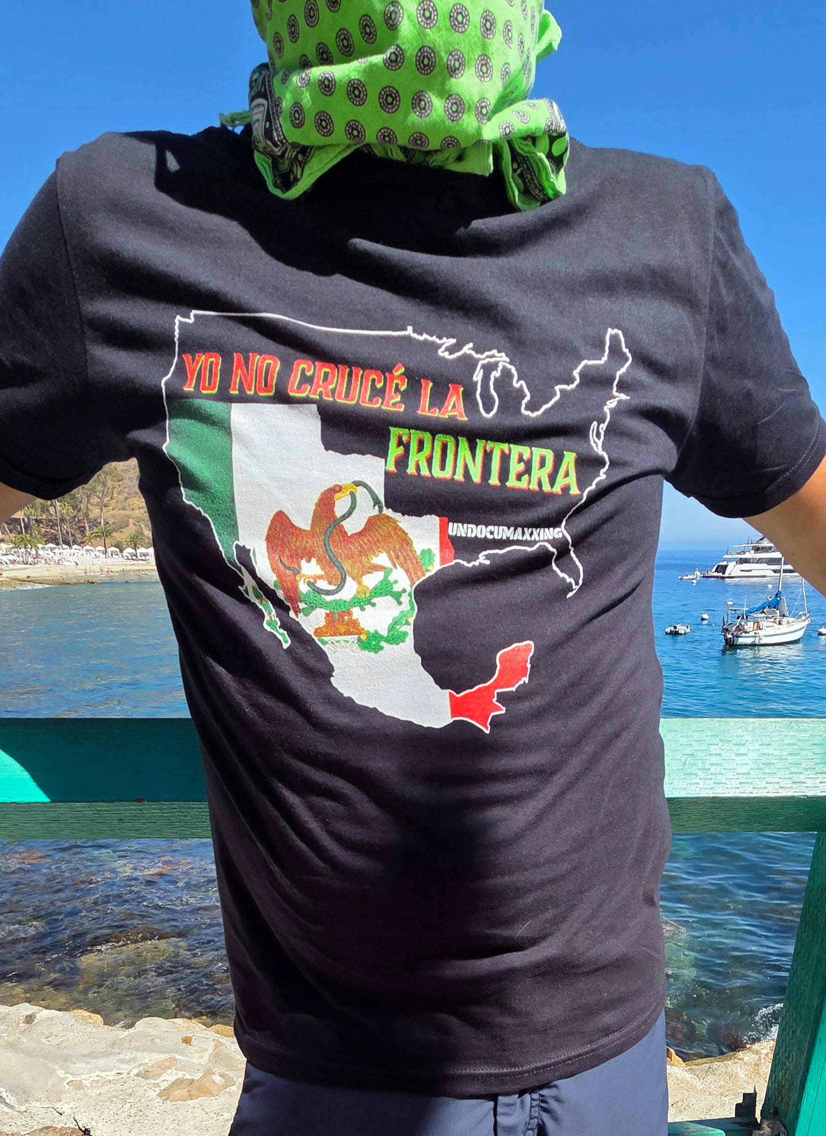 T-Shirt-Yo No Crucé La Frontera Vintage Flag/Bandera Antigua