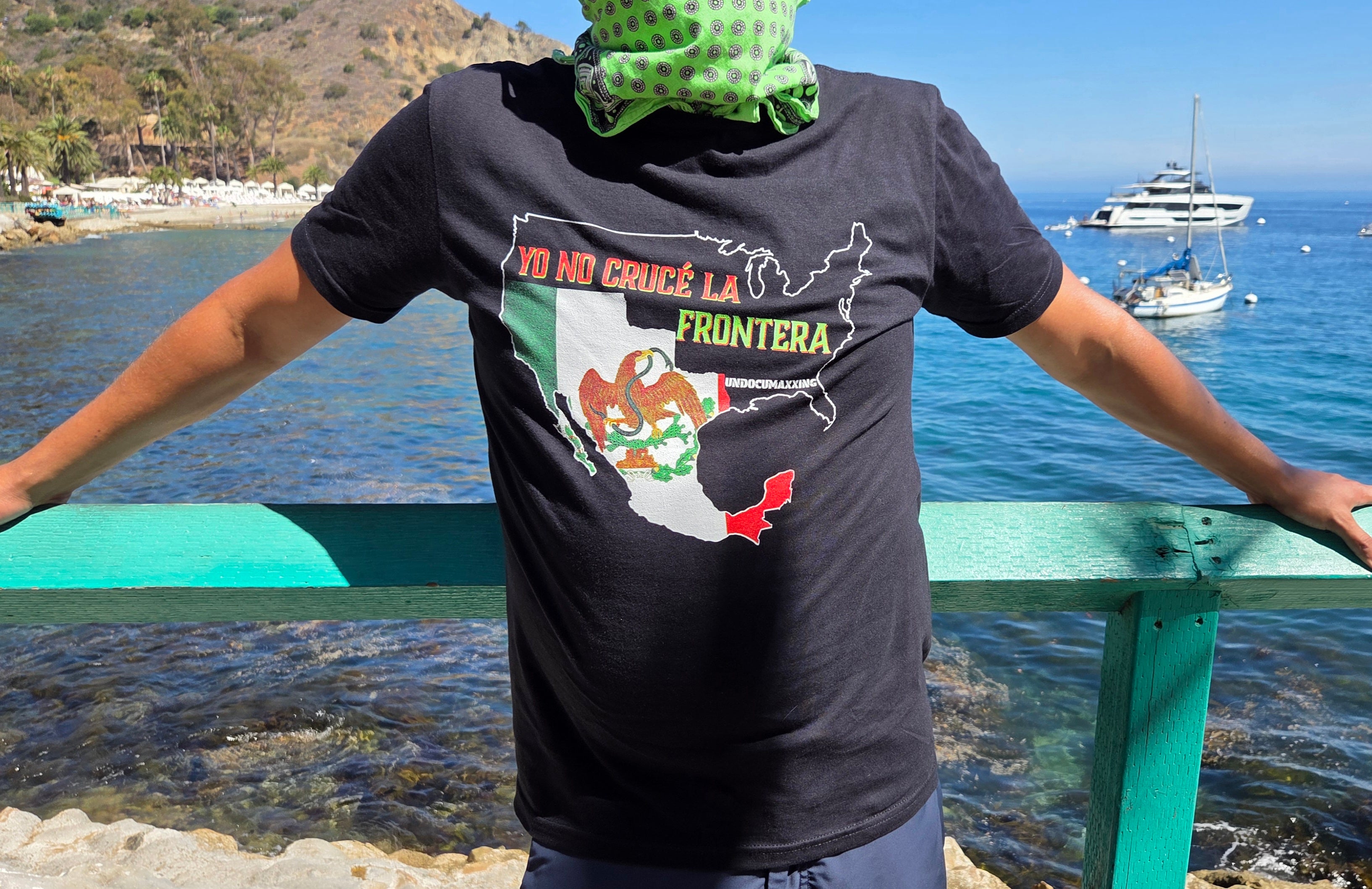 T-Shirt-Yo No Crucé La Frontera Vintage Flag/Bandera Antigua