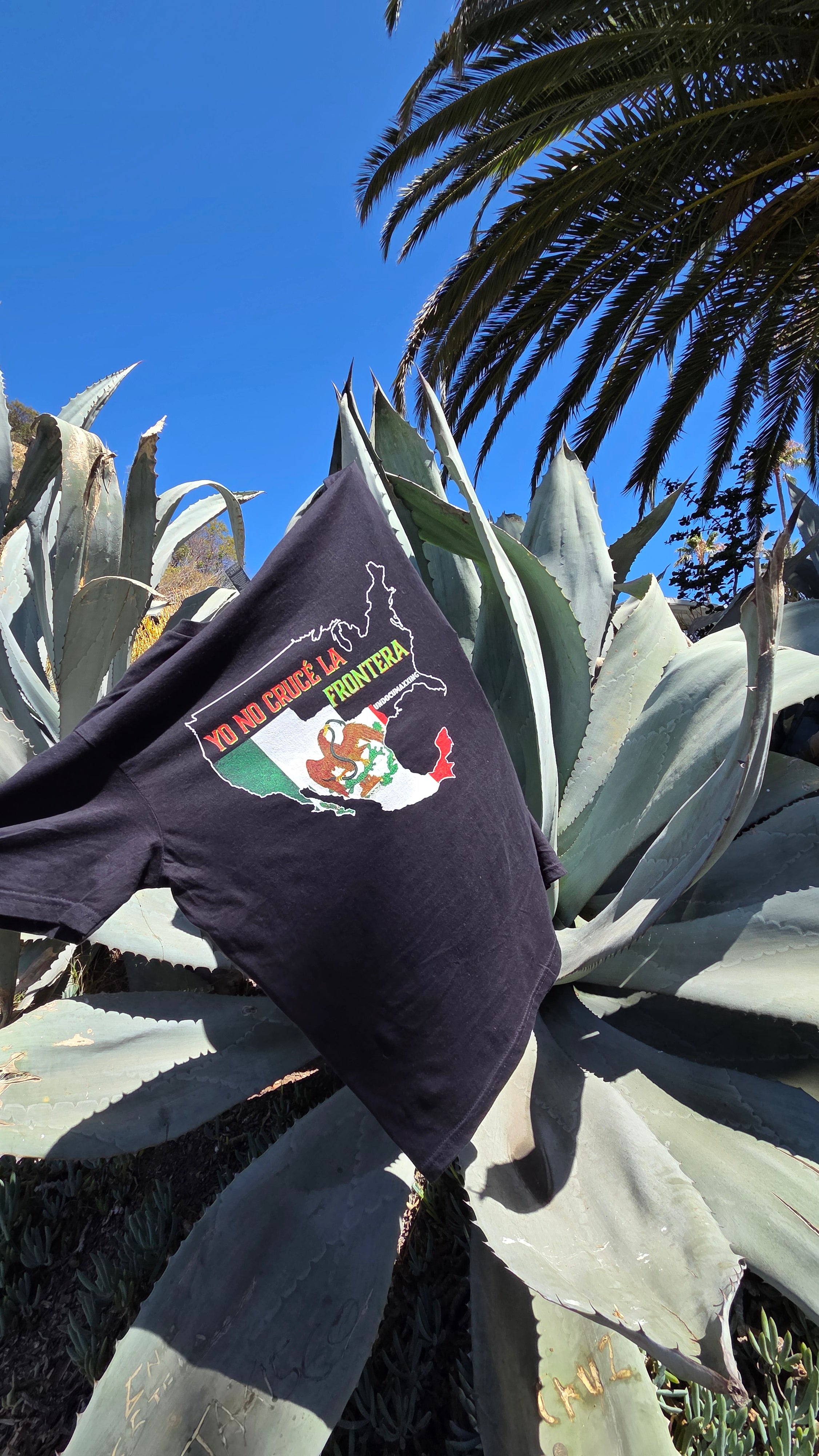 T-Shirt-Yo No Crucé La Frontera Vintage Flag/Bandera Antigua