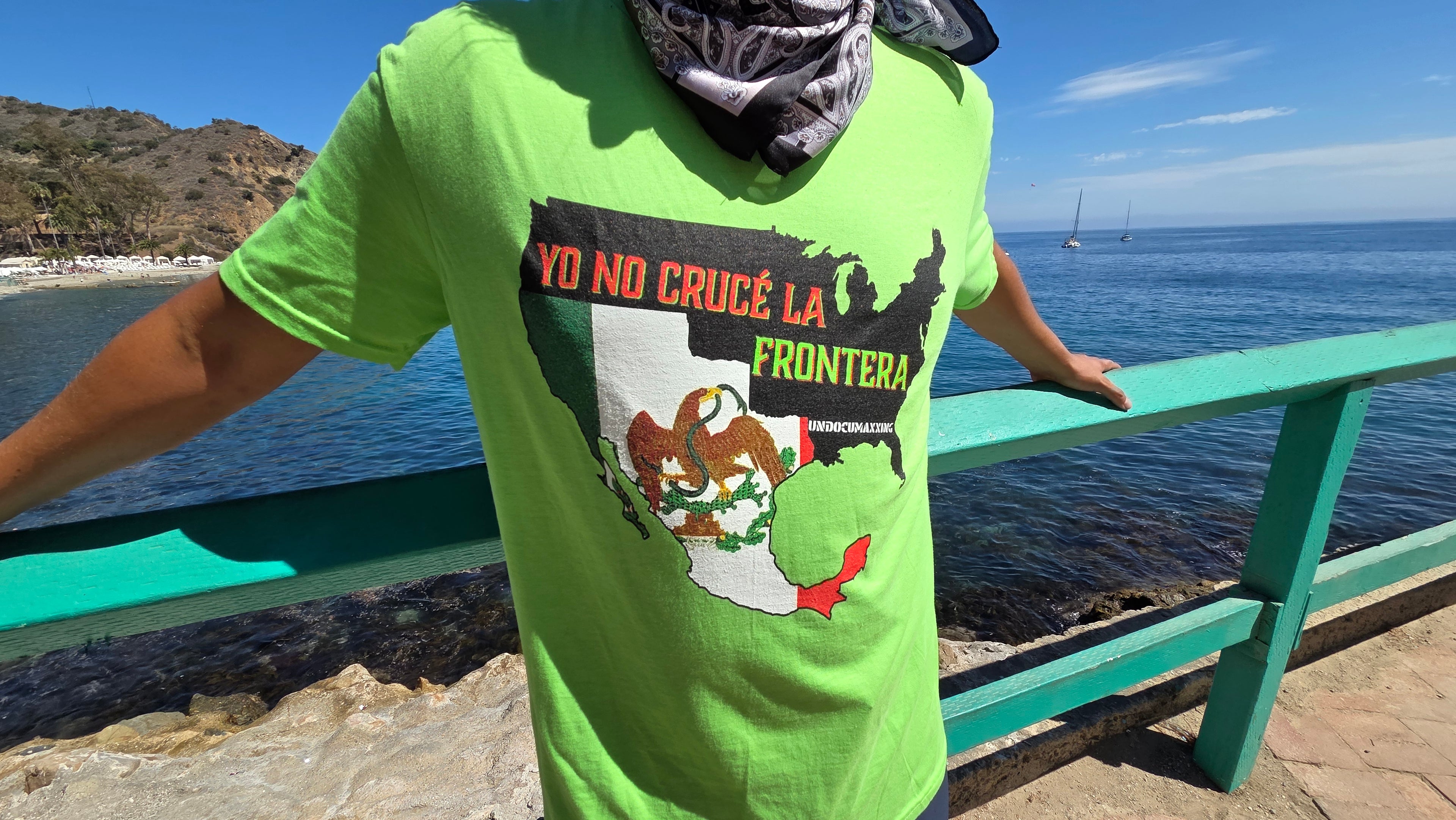 T-Shirt-Yo No Crucé La Frontera Vintage Flag/Bandera Antigua