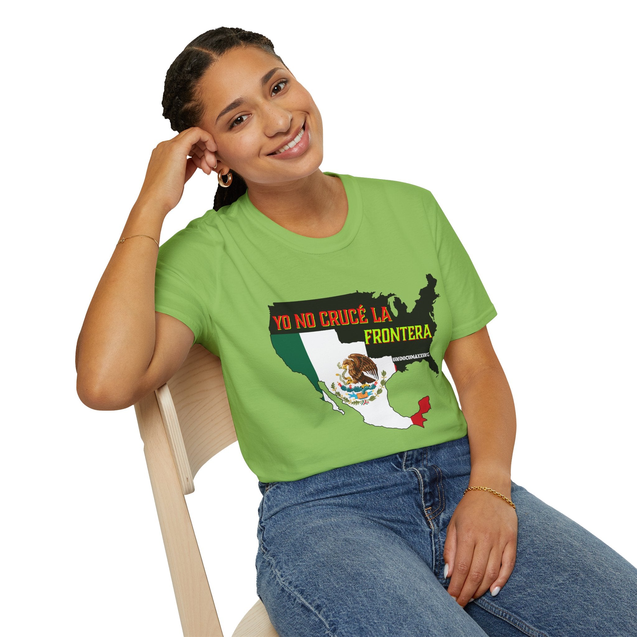 T-Shirt-Yo No Crucé La Frontera Modern Flag/Bandera Moderna