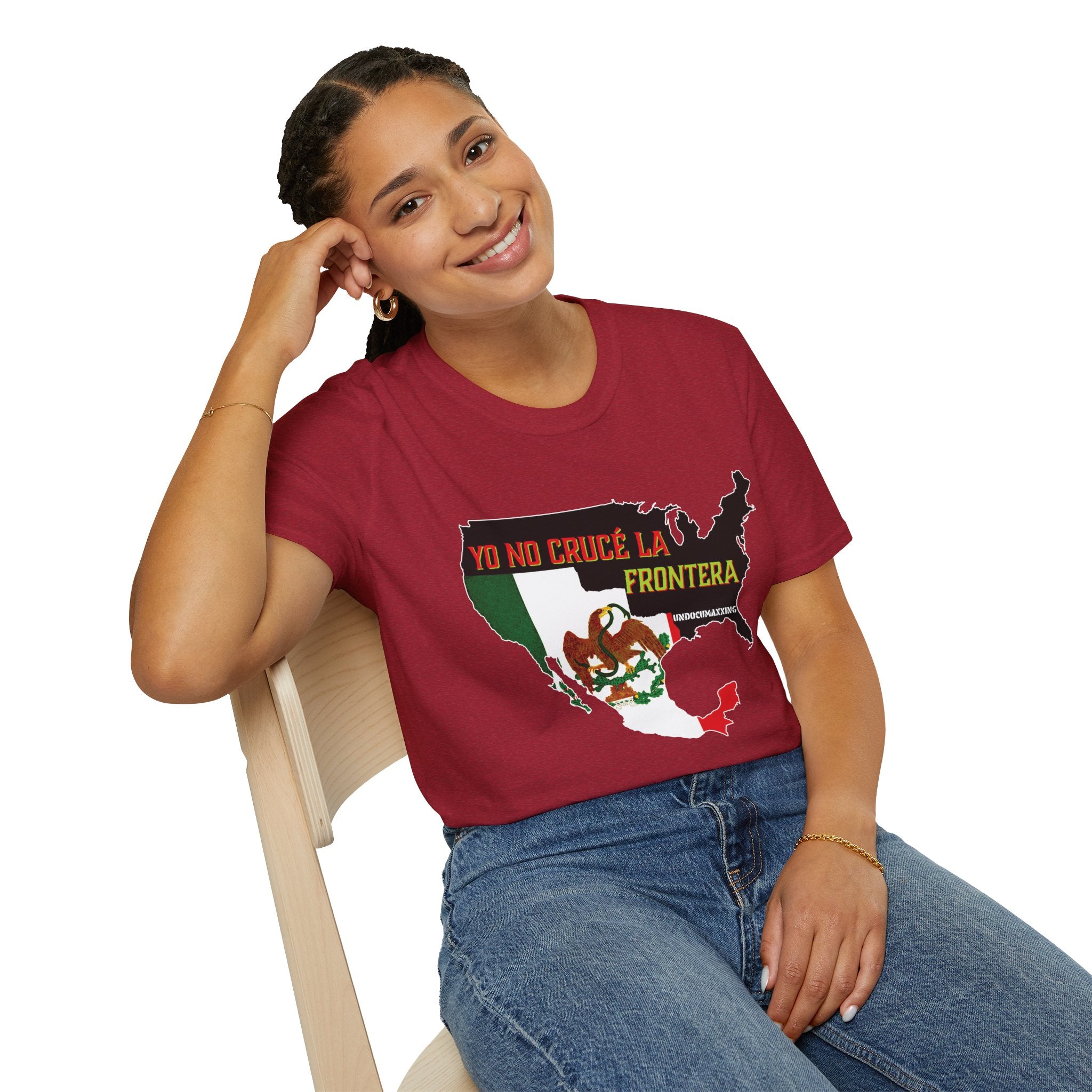 T-Shirt-Yo No Crucé La Frontera Vintage Flag/Bandera Antigua