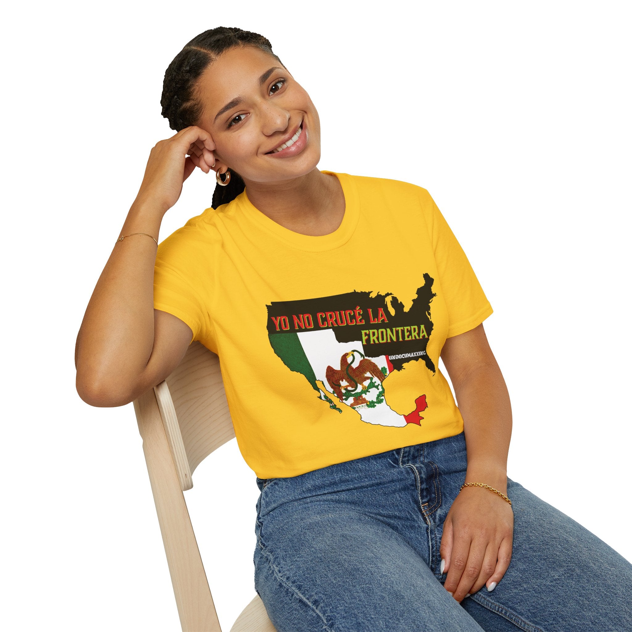T-Shirt-Yo No Crucé La Frontera Vintage Flag/Bandera Antigua